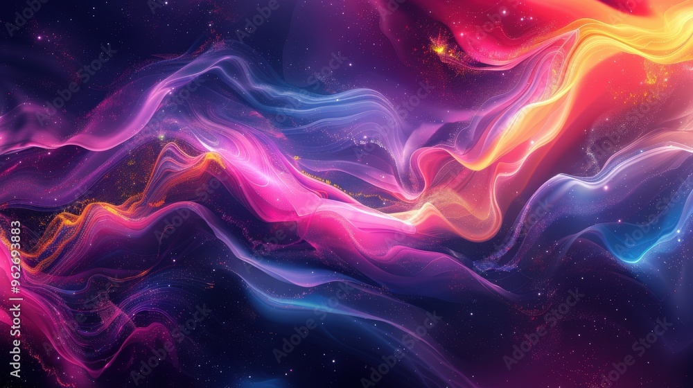 Develop an abstract backdrop using swirling gradients and energetic patterns. Focus on fluid lines and geometric shapes to convey a sense of dynamism and depth Develop an abstract backdrop using swirling gradients and energetic patterns. Focus on fluid lines and geometric shapes to convey a sense of dynamism and depth