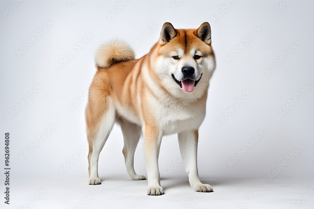 Akita dog on white background, AI generated Akita dog on white background, AI generated