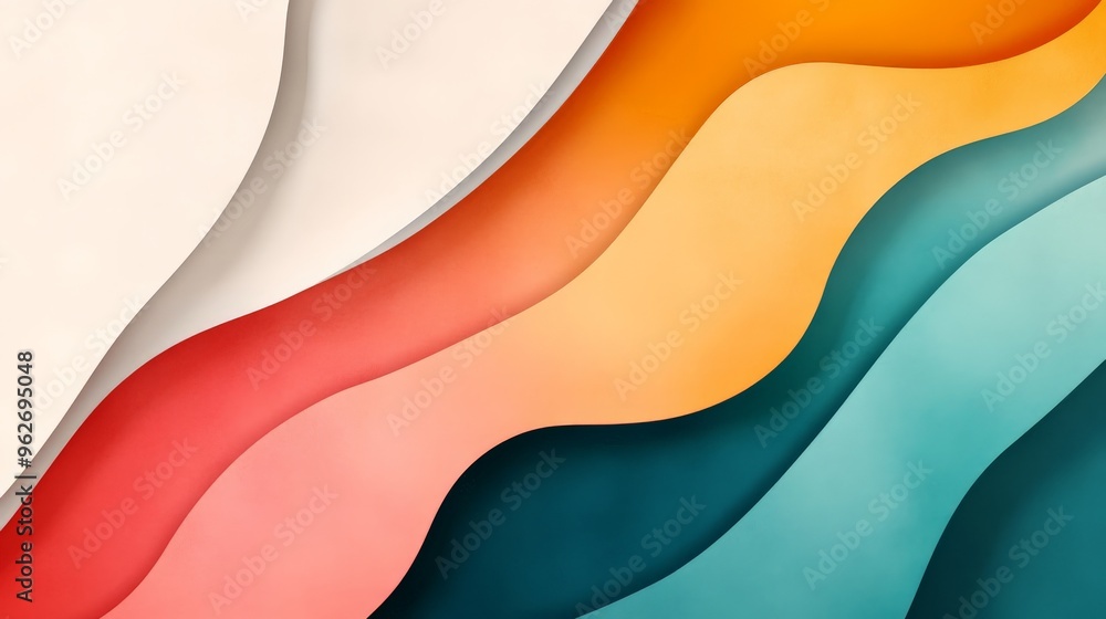 Abstract wavy shapes in vibrant colors creating a modern and dynamic background, perfect for creative projects and designs. Abstract wavy shapes in vibrant colors creating a modern and dynamic background, perfect for creative projects and designs.