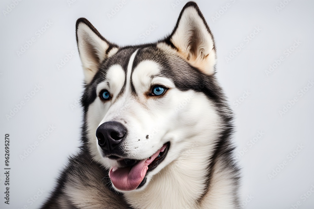 Alaskan husky animal on white background, Ai Generated Alaskan husky animal on white background, Ai Generated