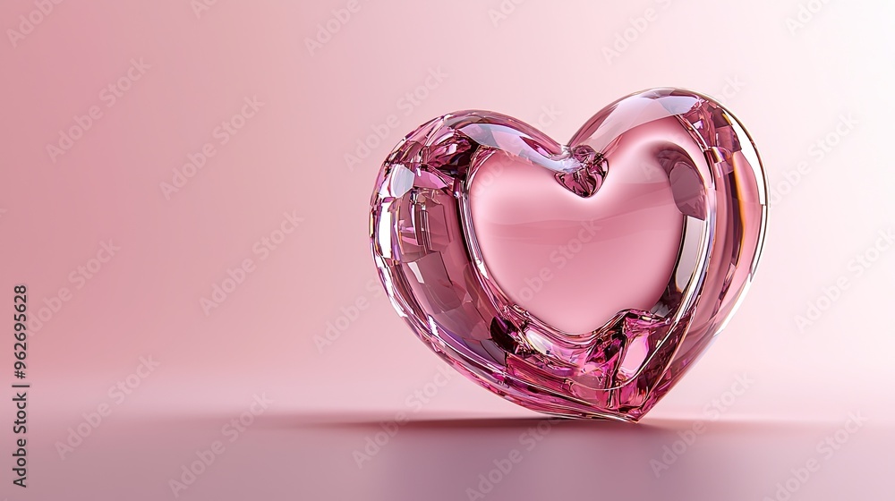 3D logo of a heart isolated on a pink background modern and clean design 3D logo of a heart isolated on a pink background modern and clean design