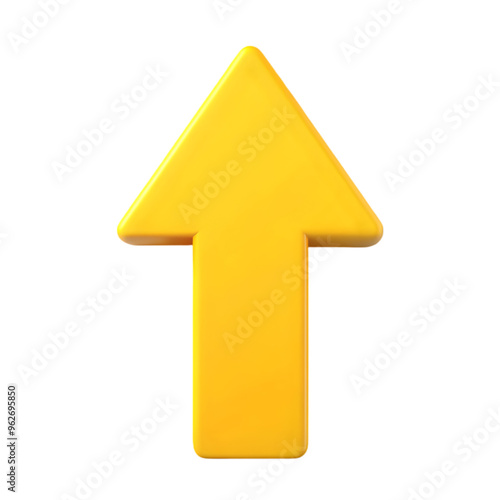 yellow arrow up isolated on transparent background