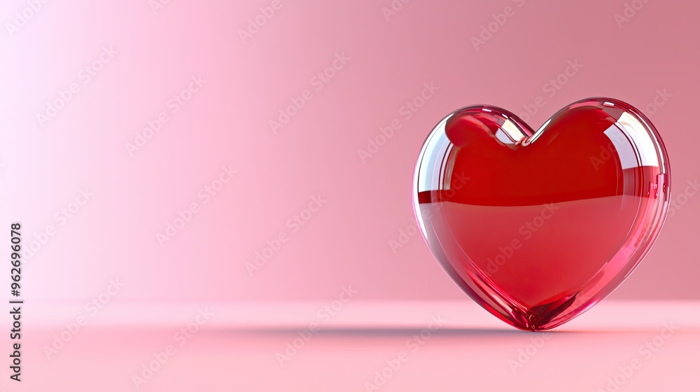 3D logo of a heart isolated on a pink background modern and clean design 3D logo of a heart isolated on a pink background modern and clean design