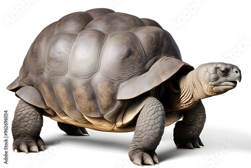 Aldabra giant tortoise animal on white background, AI Generated photo