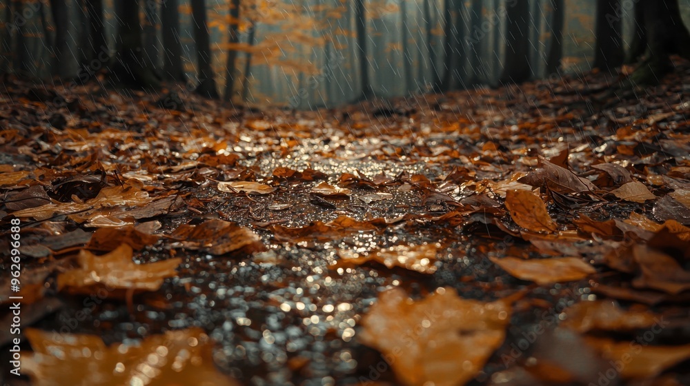 Raining in the Autumn Forest. Raining in the Autumn Forest.