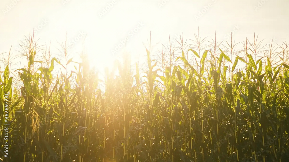 Golden Sunrise over Cornfield Golden Sunrise over Cornfield