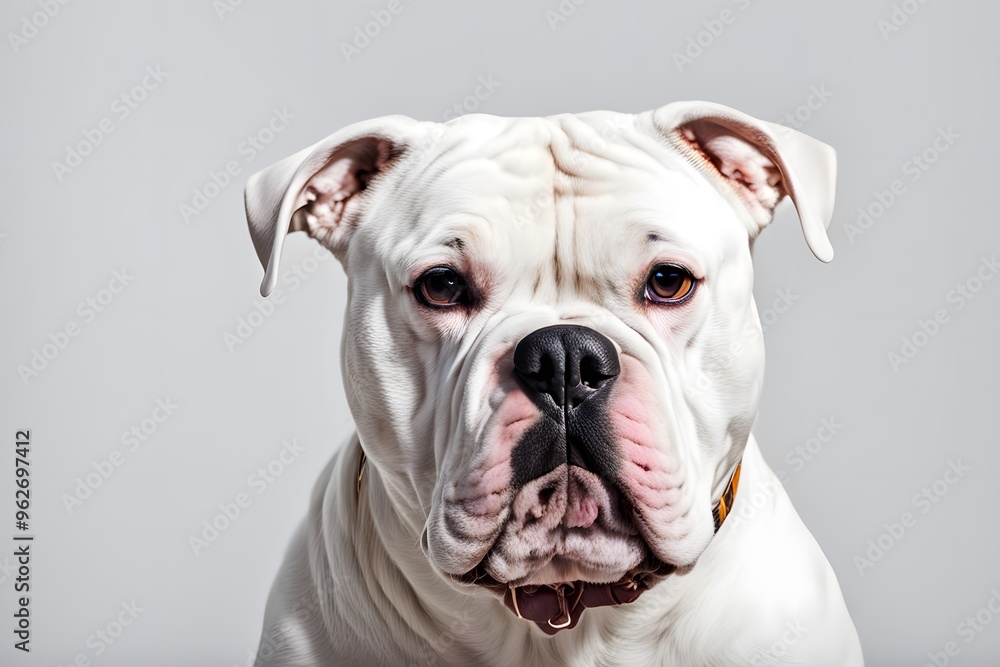American bulldog animal on white background, AI Generated American bulldog animal on white background, AI Generated