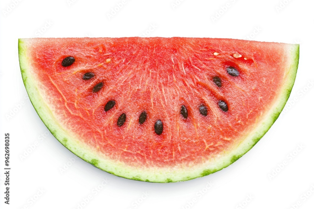 close up Watermelon fruit slice isolated on white background. Top view. Flat lay , ai close up Watermelon fruit slice isolated on white background. Top view. Flat lay , ai