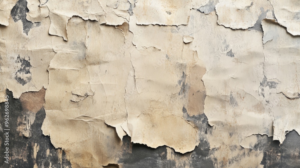Close-up of old, worn, peeling plaster wall texture with cracked and weathered surface, showcasing beige and brown tones. Close-up of old, worn, peeling plaster wall texture with cracked and weathered surface, showcasing beige and brown tones.