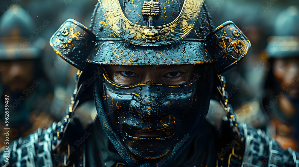 Obraz premium Samurai Warrior in Armor Illustration