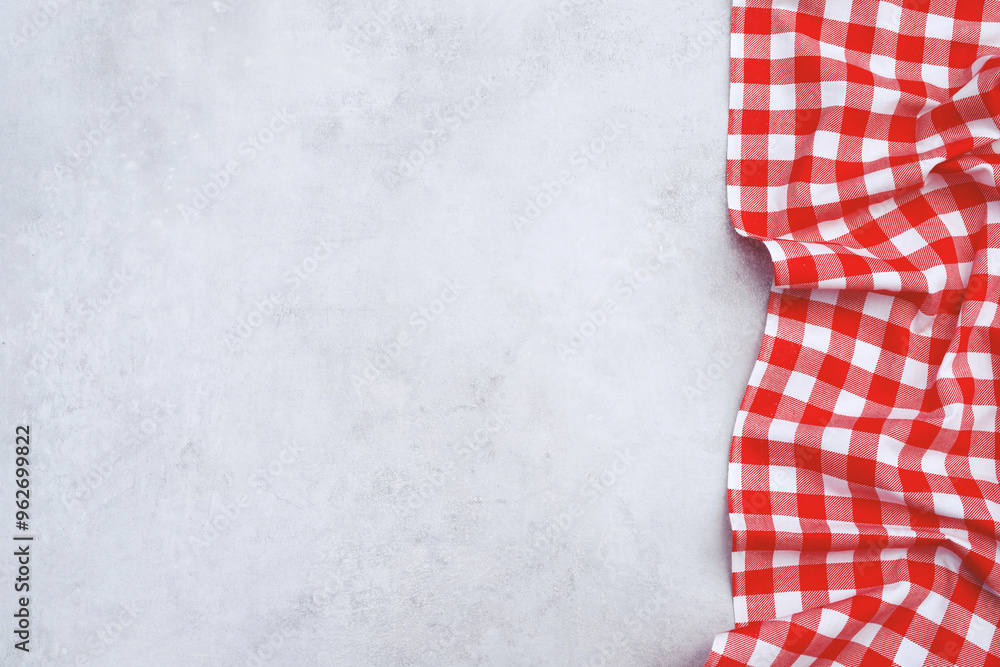 Fototapeta premium red white plaid tablecloth background