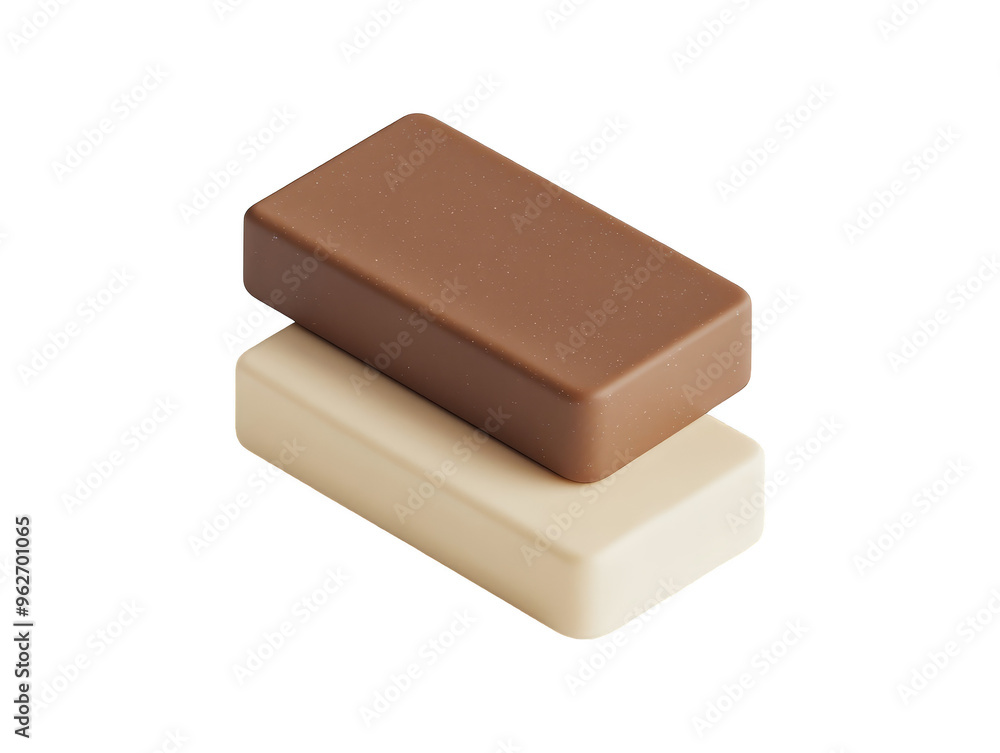 Two Chocolate Bars Stacked On Top Of Each Other
