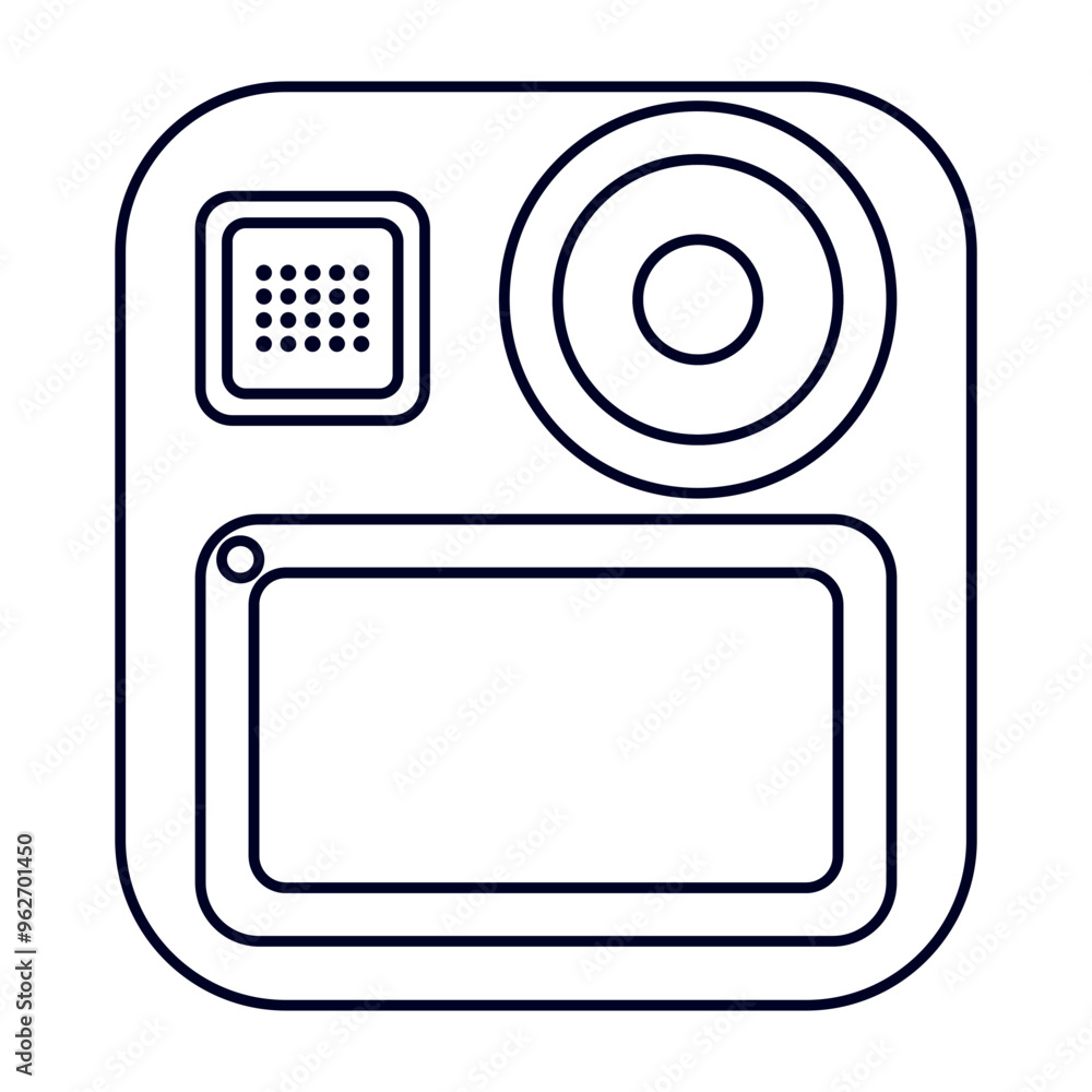 Action Cam Outline Illustration Action Cam Outline Illustration