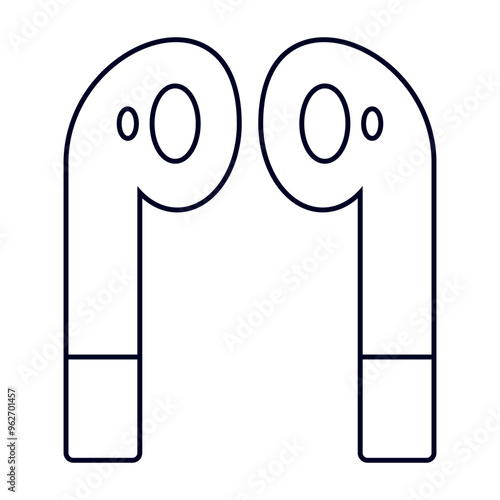 TWS Earbuds Outline Illustration