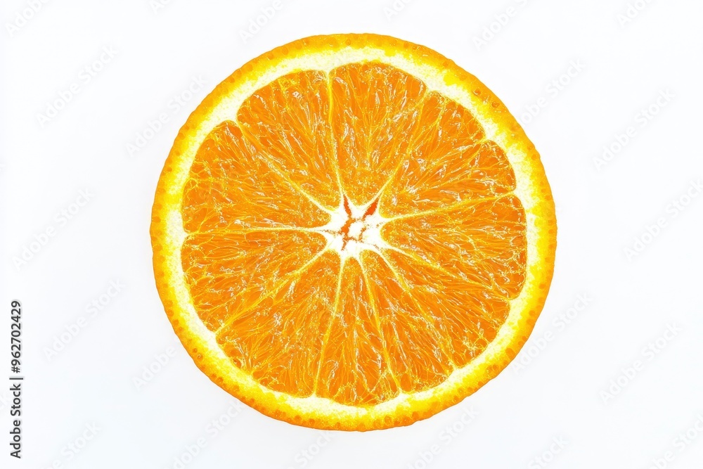 close up Orange fruit slice isolated on white background. Top view. Flat lay, ai close up Orange fruit slice isolated on white background. Top view. Flat lay, ai