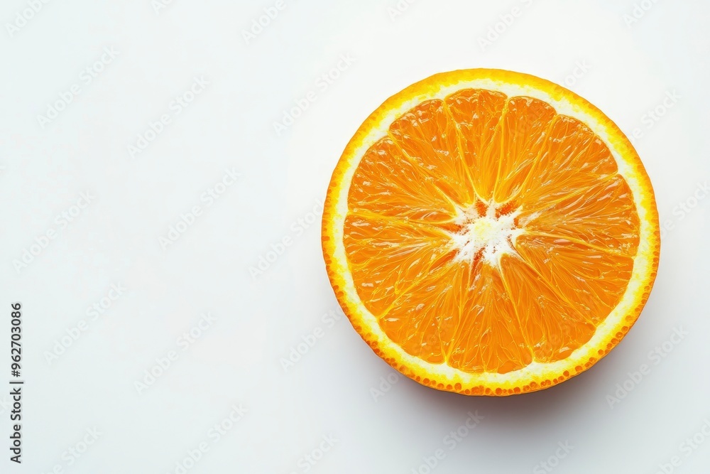 close up Orange fruit slice isolated on white background. Top view. Flat lay, ai close up Orange fruit slice isolated on white background. Top view. Flat lay, ai