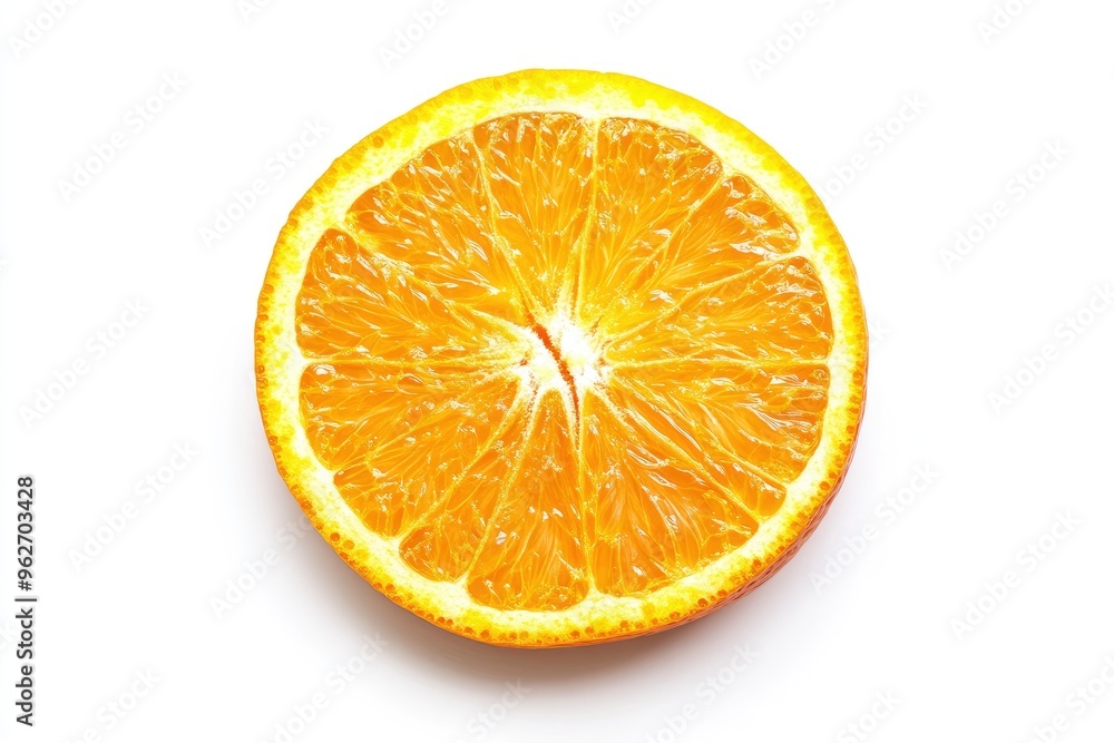 close up Orange fruit slice isolated on white background. Top view. Flat lay, ai close up Orange fruit slice isolated on white background. Top view. Flat lay, ai