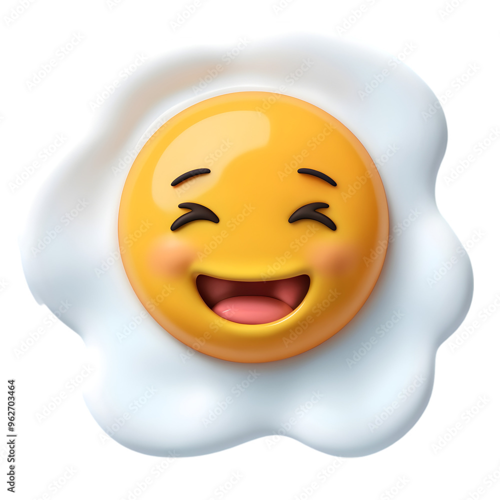 Fototapeta premium 3D icon of a smiling fried egg