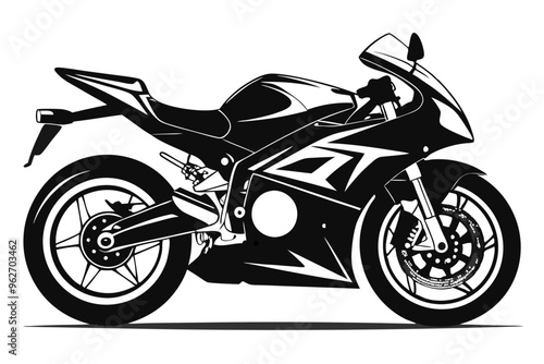 Motorcycle racing silhouette vector illustration, Super bike, sports bike