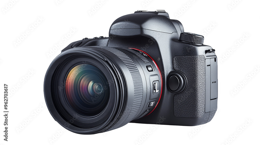 Professional dslr camera with wide angle lens transparent background Professional dslr camera with wide angle lens transparent background