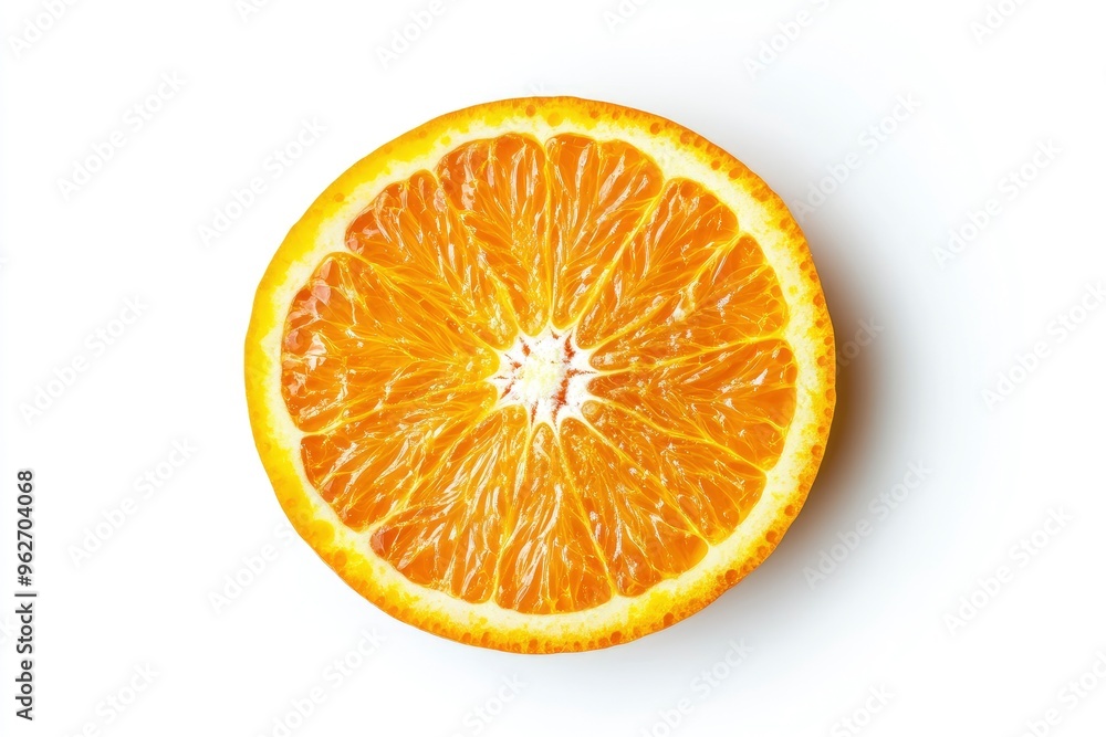 close up Orange fruit slice isolated on white background. Top view. Flat lay, ai close up Orange fruit slice isolated on white background. Top view. Flat lay, ai