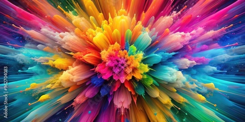 Vibrant splash of colors creating a visually striking abstract background, colorful, bright, vivid, primary colors, paint