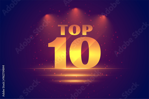 top 10 popular ranking background with spot light effect
