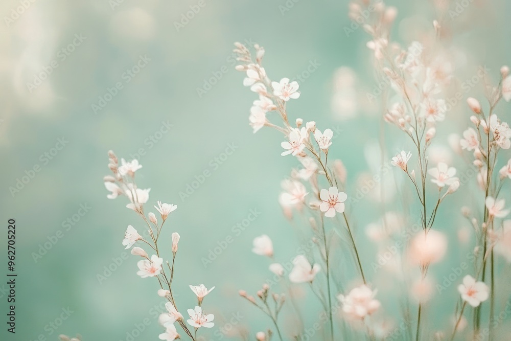 Delicate White Flowers in Soft Pastel Hues Delicate White Flowers in Soft Pastel Hues