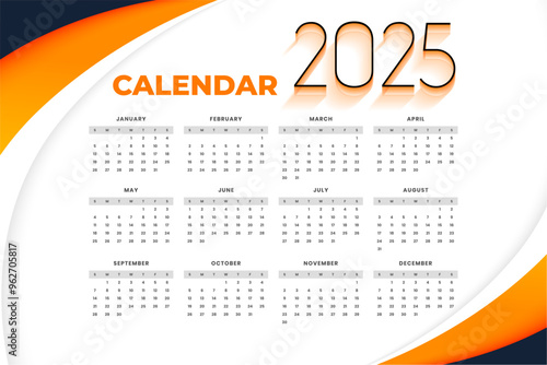happy new year 2025 calendar template design