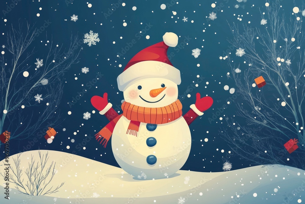 Fototapeta premium Merry Christmas Graphic Vector Background with generative ai
