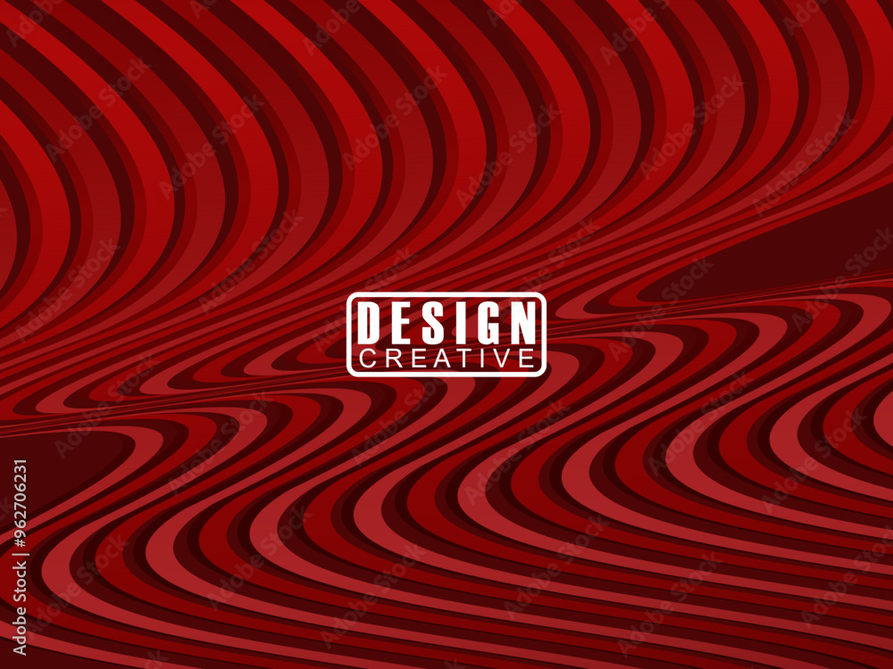 Abstract futuristic red background with wave design. Realistic 3d ...