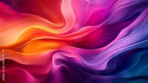 Wallpaper Mural Vibrant abstract digital artwork with flowing colorful waves, perfect for backgrounds, designs, and creative projects with a modern flair. Torontodigital.ca