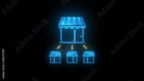 Franchise concept, a license that describes the relationship between the franchisor and franchisee including use of trademarks, fees, support and control. Franchise icon on transparent background.