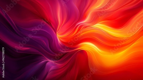 Vibrant abstract gradient background with flowing, colorful waves in shades of red, purple, and yellow, perfect for creative design.