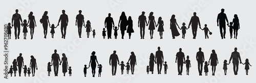 Family silhouette set