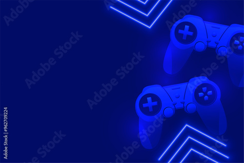 online videogame controller background with text space