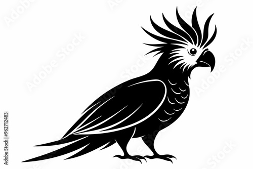 Cockatiel silhouette vector illustration