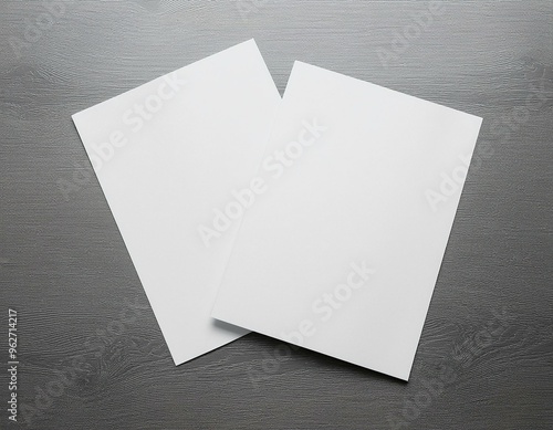 New White two paper blank mock-up. for cv flyer brochure magazine . 