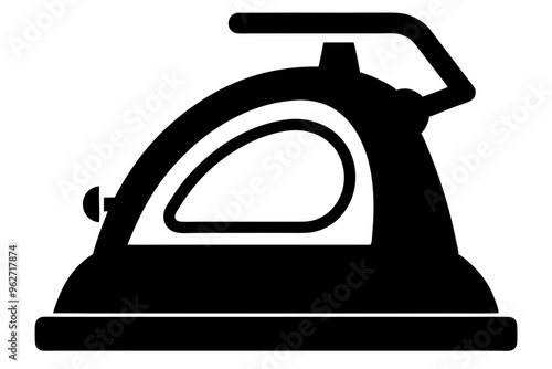 
iron vector icon, silhouette of clothe ironing icon
