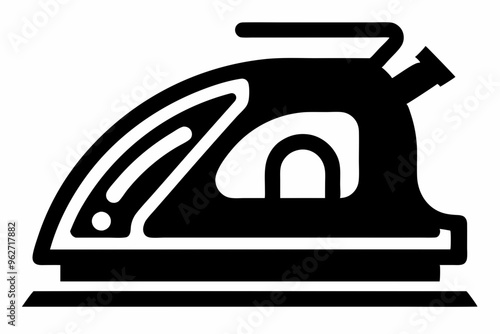 
iron vector icon, silhouette of clothe ironing icon
