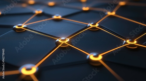 Digital nodes linked by glowing paths