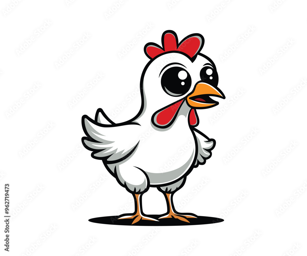 Fototapeta premium Cute cartoon chicken vector