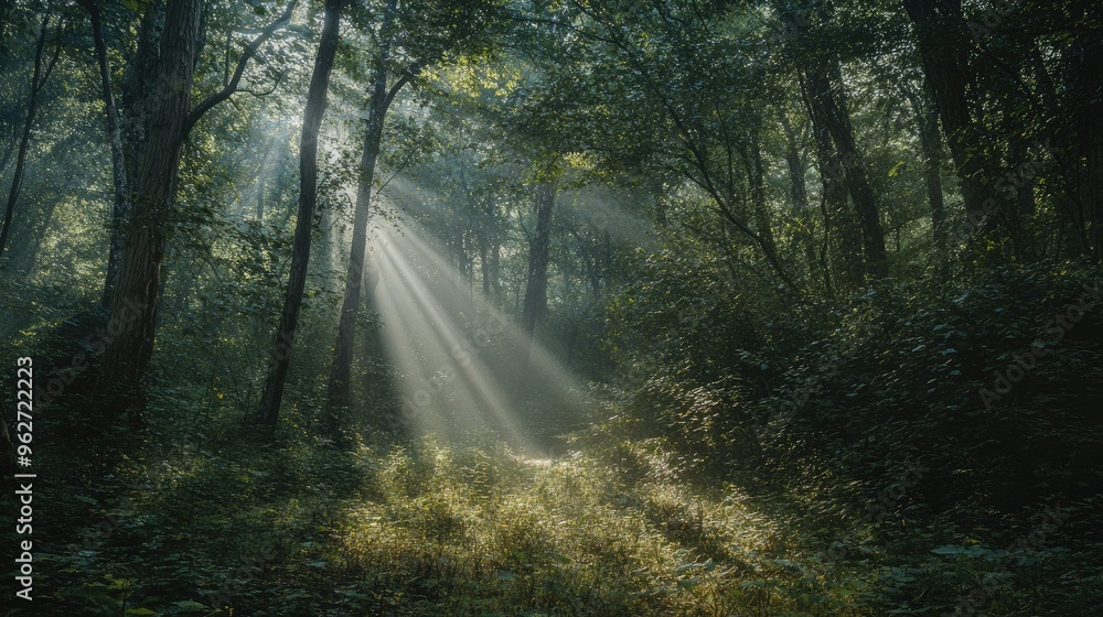 Bright rays illuminating a forest Bright rays illuminating a forest