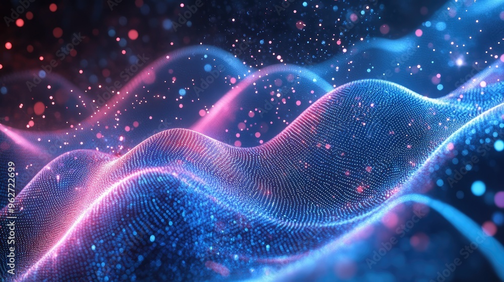 Dynamic wave patterns in a cyber space background Dynamic wave patterns in a cyber space background