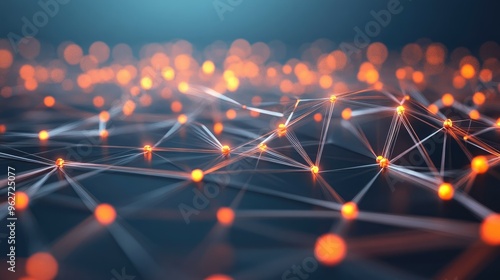 Conceptual art of interconnected digital nodes