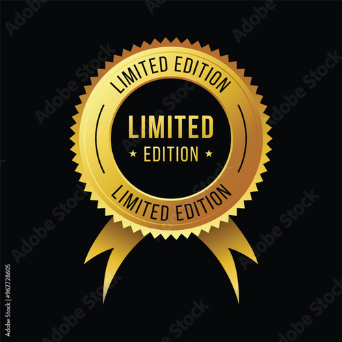 vector Limited edition golden guaranteed label
 photo