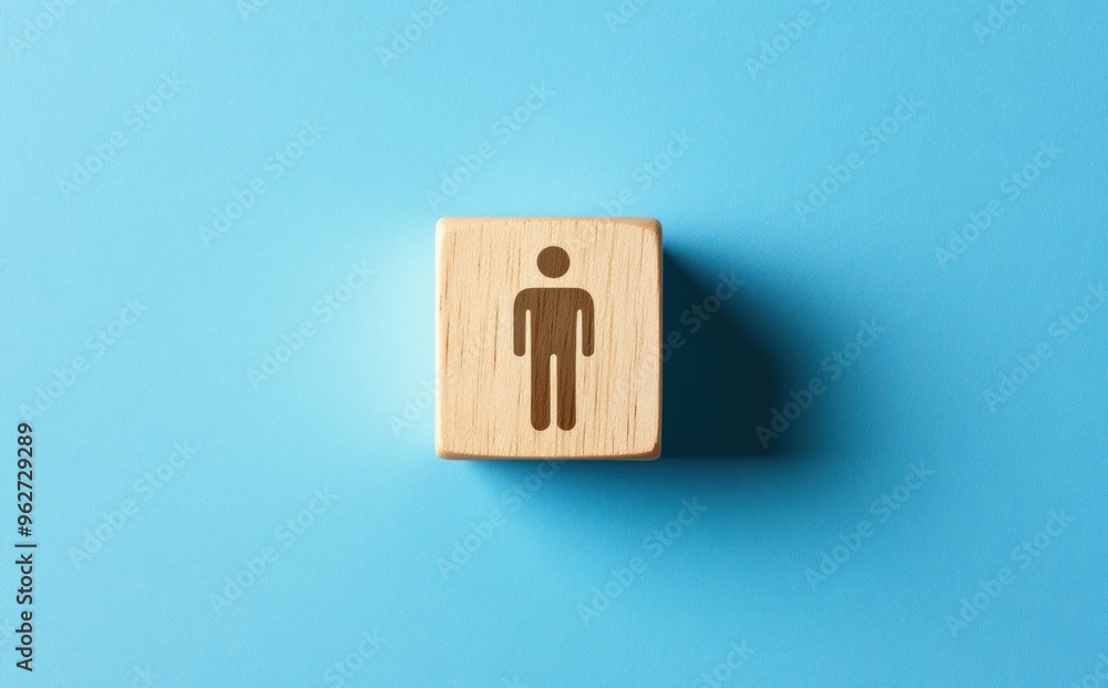Wooden Block with Male Symbol Wooden Block with Male Symbol