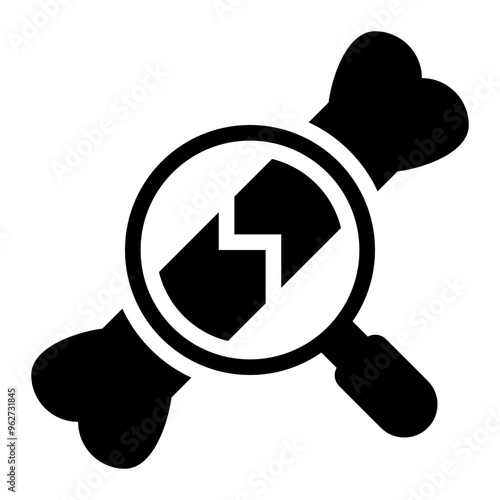osteology, bones, research, orthopedic, science, skeleton, diagnose solid or glyph icon