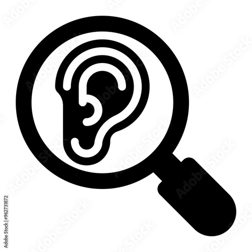 otology, ear, science, research, treatment, diagnosis, diagnose solid or glyph icon