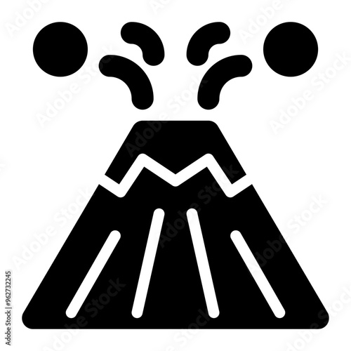 volcanology, volcano, mountain, science, geology, volcanic, eruption solid or glyph icon